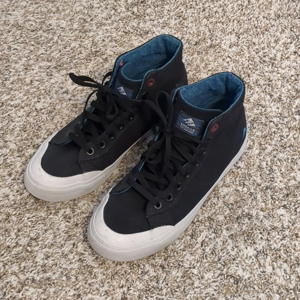 Emerica Indicator High x Toy Machine Black High-Top Skate Sneakers 7.5